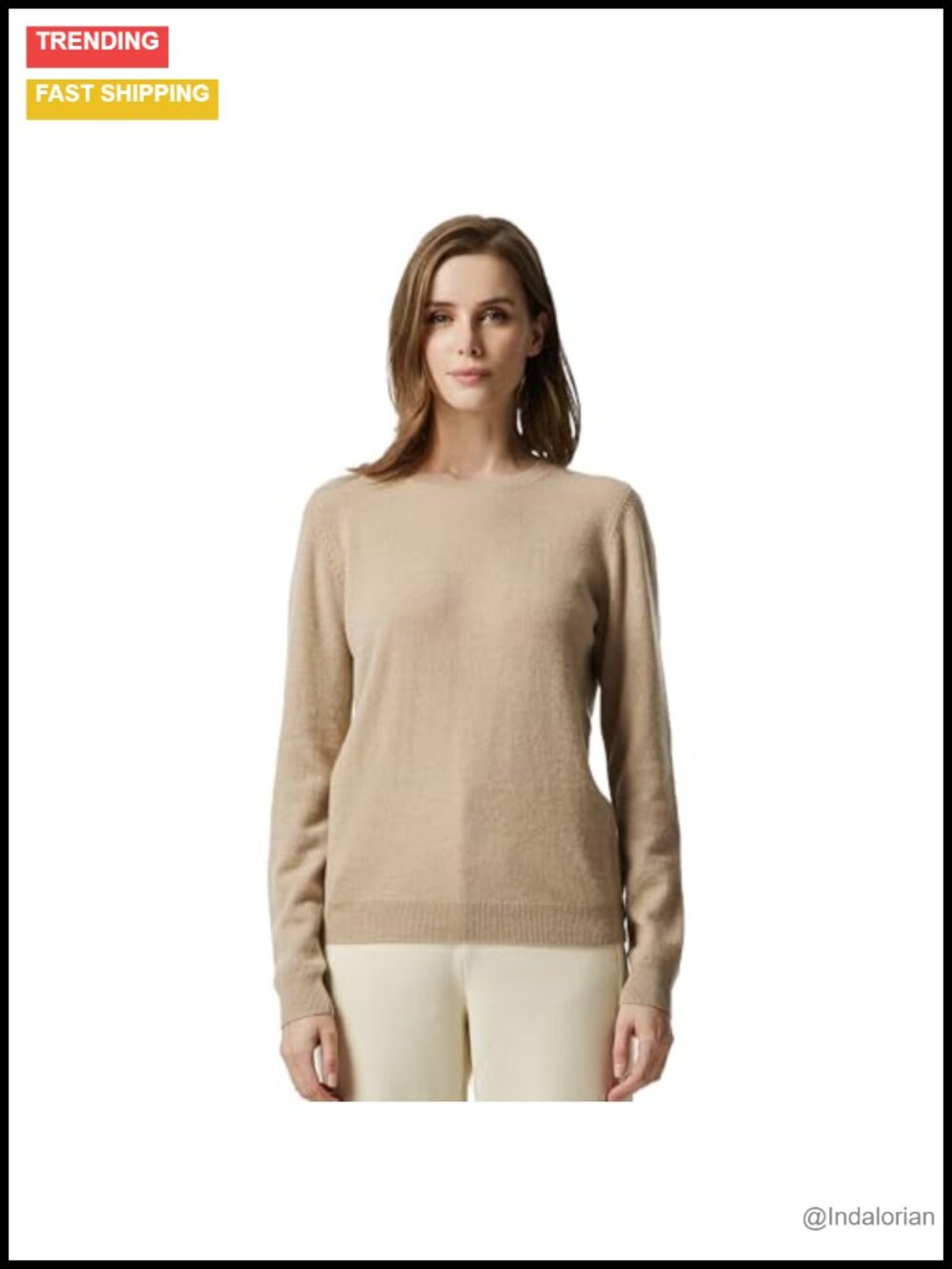 100% Cashmere Crewneck Long Sleeve Pullover Sweater Winter Knit
